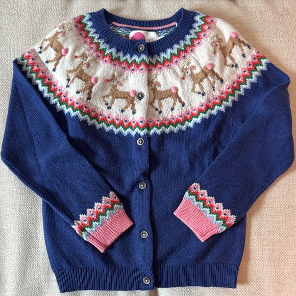 Mini Boden Other - Mini Boden Reindeer Fair Isle Cardigan